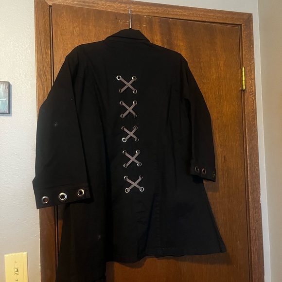 Black Lace-Up Coat - Picture 2 of 2